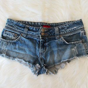 Cheeky cut off denim shorts
